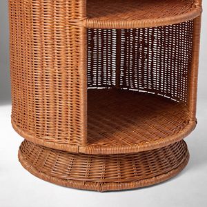 Handwoven Rattan <b>Storage</b> <b>Side</b> <b>Table</b> Dark Finish Open Shelf Handmade Eco Friendly Sustainable Furniture Wholesale Bulk Supplier - Product Image 2