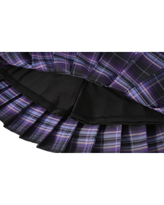 กระโปรงนักเรียนเด็กผู้หญิงลายสก็อตผ้าแฟลนเนลจีบเอวสูงมินิ 100% ผ้าฝ้ายย้อมเส้นด้าย เนื้อนุ่ม ระบายอากาศได้ดี - Product Image 3