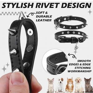 Collier pour chat en cuir personnalisé 2026, confortable et extensible, avec laisse assortie, haute qualité, respirant, vente en gros - Product Image 4
