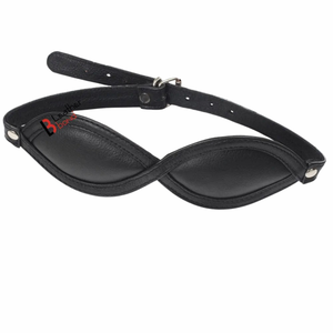 Masque pour les yeux en cuir de vache véritable avec rembourrage doux et sangle réglable - Product Image 6