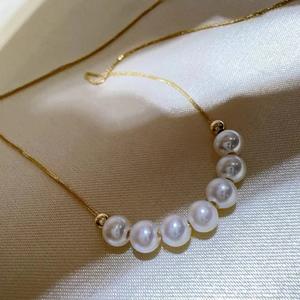 Collier en argent pur S925 avec perle d'eau douce baroque, simple, scintillant, chaîne de clavicule, Y01490, petit collier en perle d'eau douce - Product Image 1