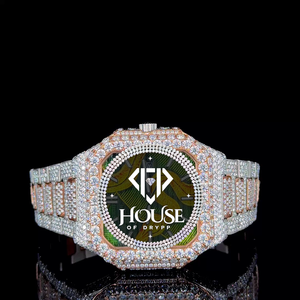 Reloj Analógico de Acero Inoxidable con Caja Cuadrada, Diseño de Dragón, Unisex, Estilo Hip Hop - Product Image 1