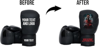 Gants de boxe professionnels personnalisables avec logos, en cuir, pour sparring, Muay Thai, Kickboxing, anti-humidité, toutes tailles et couleurs, à lacets