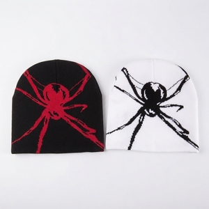Unisex 100% Acrylic Winter Brimless Beanie Hat Spider <b>Pattern</b> Warm <b>Knitted</b> Skull Cap Halloween Party Travel Gift Casual - Product Image 3