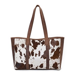 Bolso Tote de Cuero Vacuno con Pelo, Estilo Vintage, Gran Capacidad, Portátil, de Cuero Genuino - Product Image 3