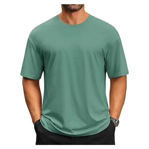 T-shirt en coton de haute qualité pour homme, séchage rapide, super doux, coupe classique, style décontracté, teinture unie, streetwear, confortable, vente en gros - Product Image 4