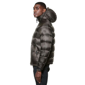 Customized Men's Winter Puffer Jacket Plus Size Shiny Solid 100% Nylon Stand Collar Waterproof Windproof Oversize High Street - Product Image 5