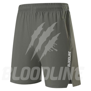 Shorts pour hommes Bloodline, shorts en coton à taille mi-haute, shorts respirants avec cordon élastique, shorts de sport à jambe droite - Product Image 5