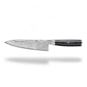Cuchillo de Chef Clásico de 8 Pulgadas con Hoja Plateada Estampada y Mango de Madera Negra, Herramienta de Cocina para Cortar Frutas y Verduras - Product Image 3