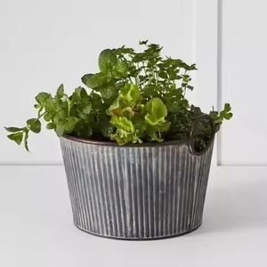 Maceta Metálica Contemporánea, Decorativa, para Plantas de Interior y Exterior, Contenedor para Flores, Decoración para Hogar y Jardín - Product Image 4
