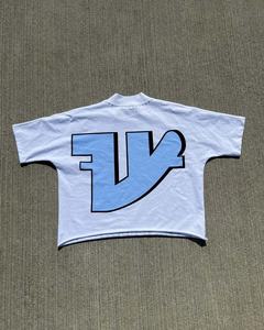 เสื้อยืดแขนสั้นสำหรับผู้ชายเสื้อครอปผ้าฝ้าย100% โอเวอร์ไซส์พิมพ์ลายกราฟิกแบบกำหนดเอง - Product Image 2