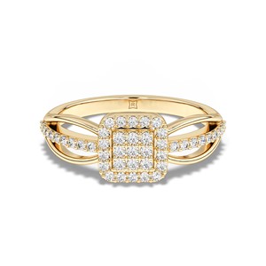 แหวนทองคำขาวแท้ 10K 14K 18K ประดับเพชรแล็บโกรว์ทรงกลมเจียระไนบริลเลียนท์ ดีไซน์ทันสมัย สวยหรู ของขวัญเครื่องประดับชั้นดี - Product Image 4