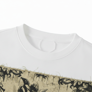 Mens Summer Streetwear Oversized T <b>Shirt</b> Geometric <b>Patchwork</b> 100% Cotton 240 Grams Embroidery Digital Print - Product Image 3