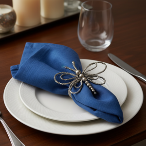 Butterfly Beaded Napkin <b>Rings</b> Luxury | Crystal Metal Decorative Napkin Holder | Elegant Wedding Party Dining Table Decor Use - Product Image 1