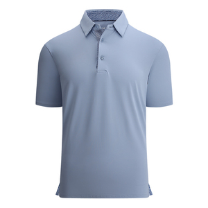 Solid Color Wholesale Knitted Breathable Golf Shirts Regular Fit Short Sleeve <b>Turtle</b> <b>Neck</b> High Stretch Anti-Wrinkle Polyester - Product Image 2