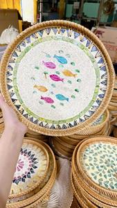 Plato de Comida Ecológico y Moderno de Bambú y Ratán |   Bandeja Decorativa con Diseño Personalizado para Fiestas - Product Image 4