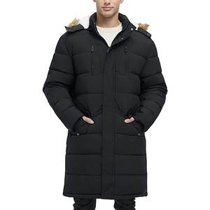 Veste d'hiver pour homme, extra longue, en polaire, matelassée, avec capuche, parka, chaude, résistante à l'eau, isolée, pour temps froid, à plusieurs couches - Product Image 1
