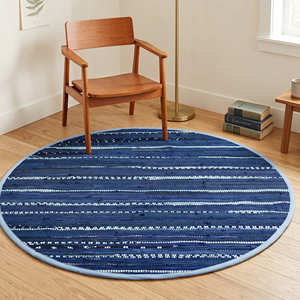 4' x 6' <b>Round</b> Braided Recycled Cotton Chindi Rug for Nursery Kids Room Boho Scandinavian & Cottage Home - Product Image 6