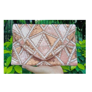 Bolso de mano de estilo bohemio para mujer, bolso de mano de compras de noche con cuentas personalizadas, bandolera de verano para playa de La India, bordado Afghani - Product Image 3