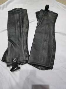 Custom Genuine Leather Equestrian <b>Half</b> <b>Chaps</b> Soft Cowhide Horse Riding Leg Armor Gaiters Factory Supplier Bags - Product Image 1