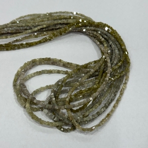 Perles carrées Heishi en diamant gris naturel 2-2,5 mm 18 carats, perles de diamant africain non traitées en vrac pour bijoux, colliers, bracelets - Product Image 1