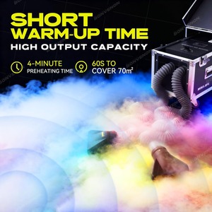 เครื่องพ่นหมอกแบบมืออาชีพ 3000 วัตต์ สำหรับสร้างหมอกต่ำ |   เอฟเฟกต์น้ำแข็งแห้งโดยไม่ใช้น้ำแข็งแห้ง |   ระบบควบคุม DMX512 และรีโมทคอนโทรล พร้อมกล่องใส่แบบมีล้อ - Product Image 2