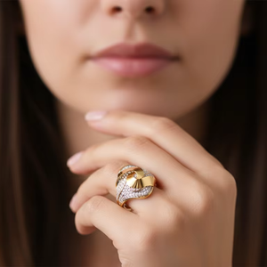 Anillo Moderno y Elegante con Diseño en Espiral para Mujer, Joyería de Lujo Dorada para Fiesta - Product Image 6