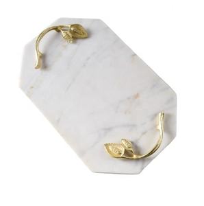 Plateau rectangulaire en marbre créatif et polyvalent en métal, élégant pour servir et décorer n'importe quel espace, design moderne et multifonctionnel - Product Image 4