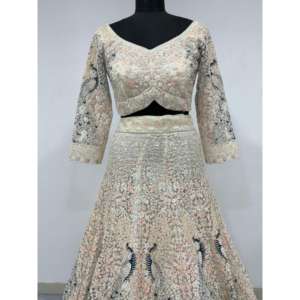 Lehenga Choli tendance et magnifique avec broderie au fil, taille 2XL - Product Image 1