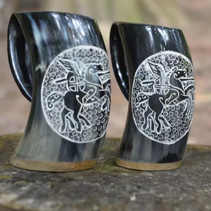 Nouvelle Tasse à Boire en Corne de Buffle de Style Religieux Écologique, Artisanale, Polie, Personnalisable, Décoration d'Intérieur - Product Image 2