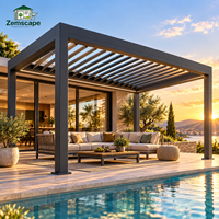 Pergola Bioclimatique en Aluminium sur Mesure OEM avec Moustiquaire Rabattable pour Cour de Villa Privée, Terrasse au Bord de la Piscine