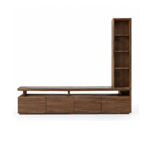 Meuble TV mural moderne en bois massif, centre de divertissement, meuble de rangement pour salon, console multimédia, support TV - Product Image 1