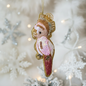 Gingerbread Zari Embroidery Beaded Hanging Decoration Festive Gift Christmas <b>Tree</b> Ornament - Product Image 5