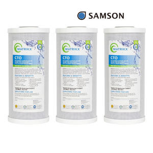 Cartouche de filtre à eau en bloc de carbone à haut débit et faible chute de pression pour l'élimination des PFAS, conforme à la norme Prop 65, pour le traitement de l'eau potable domestique et commerciale - Product Image 1