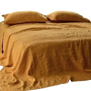 Ensemble de literie quatre pièces pour lit queen-size en lin naturel, respirant, doux et durable, pour draps de lit en gros - Product Image 3