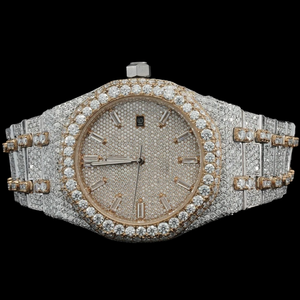 Outstanding Premium Quality Hip Hop Fully Iced Out Moissanite <b>Diamond</b> With Only Bezel Quartz Movement Unisex <b>Watch</b> - Product Image 1