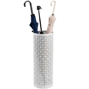 Moderno Soporte para Sombrillas de Metal Blanco con Diseño Geométrico Hueco, Soporte Decorativo Independiente para Decoración del Hogar en Oferta - Product Image 4