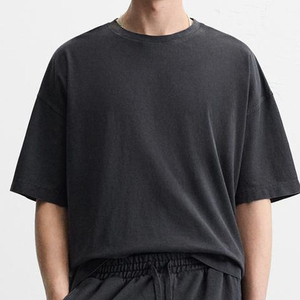 Conjunto de Camiseta Oversize de Algodón y Pantalones Cortos con Cordón para Hombre, Estilo Urbano y Casual, Traje de 2 Piezas, Venta al por Mayor, OEM, Logotipo Personalizado - Product Image 3