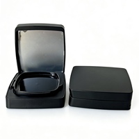 Boîtier compact magnétique carré noir 15g avec plateau intérieur amovible, écologique, pour fond de teint BB crème 5mm, emballage maquillage personnalisé