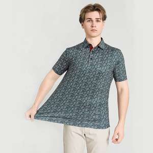 Camisa de rendimiento de manga corta para hombre, con logotipo personalizado, estampado con diseño, de secado rápido, corte ajustado, informal - Product Image 2