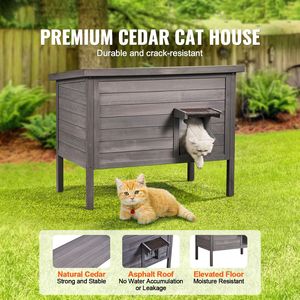 Maison pour chat et lapin en bois isolée en mousse, résistante aux intempéries, abri pour chats errants, pour plusieurs chats, mobilier pour animaux de compagnie - Product Image 2