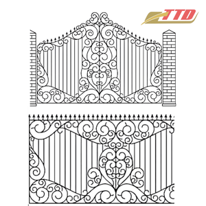 Puerta de Acero Tradicional con Acabado en Polvo, Detalles Forjados a Mano, Dimensiones Personalizadas para Entrada Principal de Villa, Mansión o Casa - Product Image 2