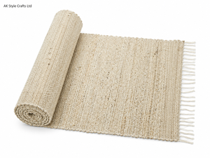Recycled Cotton Woven Modern <b>Placemat</b> Jute Look <b>Rectangle</b> with Fringe Non-slip Backing for Home Wedding Dining Table Decor - Product Image 5