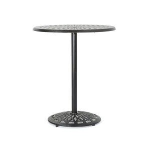 Elegante Mesa de Bar de Aluminio Fundido con Intrincados Recortes en la Superficie, Base de Pedestal Estable Resistente a la Intemperie para Patio, Balcón o Comedor - Product Image 3