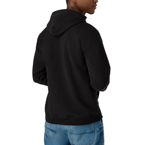 Sweat-shirt à capuche noir pour homme, coupe classique, en molleton de coton, décontracté, pour l'automne, avec poche avant et capuche à cordon de serrage - Product Image 6