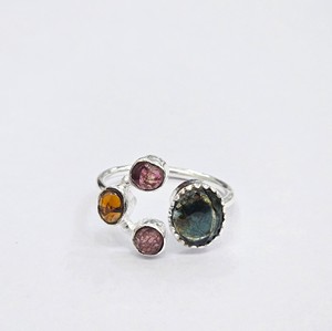 Natural Tourmaline Multi Stone <b>Ring</b> 925 <b>Sterling</b> <b>Silver</b> <b>Adjustable</b> Handmade Artisan Jewelry for Women Wholesale - Product Image 1