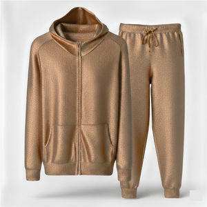 Ensemble de survêtement vintage 2 pièces personnalisé, effet délavé, broderie vieillie, décoloration soleil, avec sweat à capuche et pantalon évasé zippé 3D pour l'automne - Product Image 6