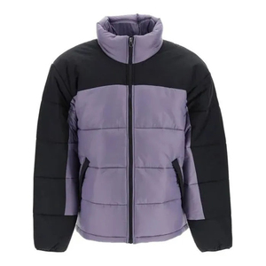 Blouson matelassé pour homme, violet et noir, coupe-vent, épais, hiver, décontracté, col montant, fermeture éclair, coupe régulière - Product Image 1
