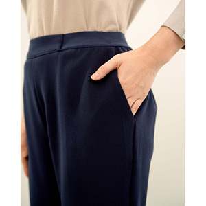 Pantalon Lena pour filles, style streetwear tendance, en denim tissé, coupe crayon, avec fonction imperméable, couleur foncée, motif uni - Product Image 3