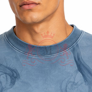 T-shirt tendance style streetwear délavé à épaules tombantes avec coutures durables et tissu en coton de qualité supérieure - Product Image 6
